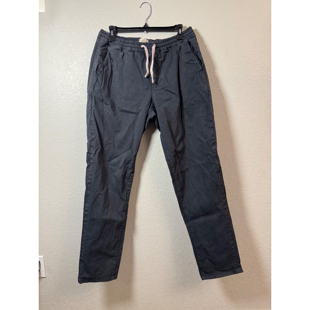 Marine Layer Saturday Slim Chino Pants Mens Large Athletic Fit Charcoal Gray